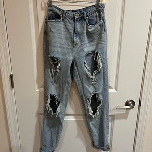 Distressed boyfriend fit jeans